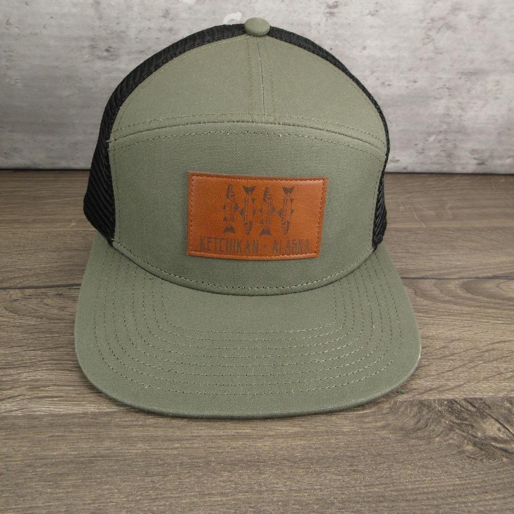 Ketchikan Alaska Hat Cap Snap Back Mens One Size Green Mesh Legacy Trucker
